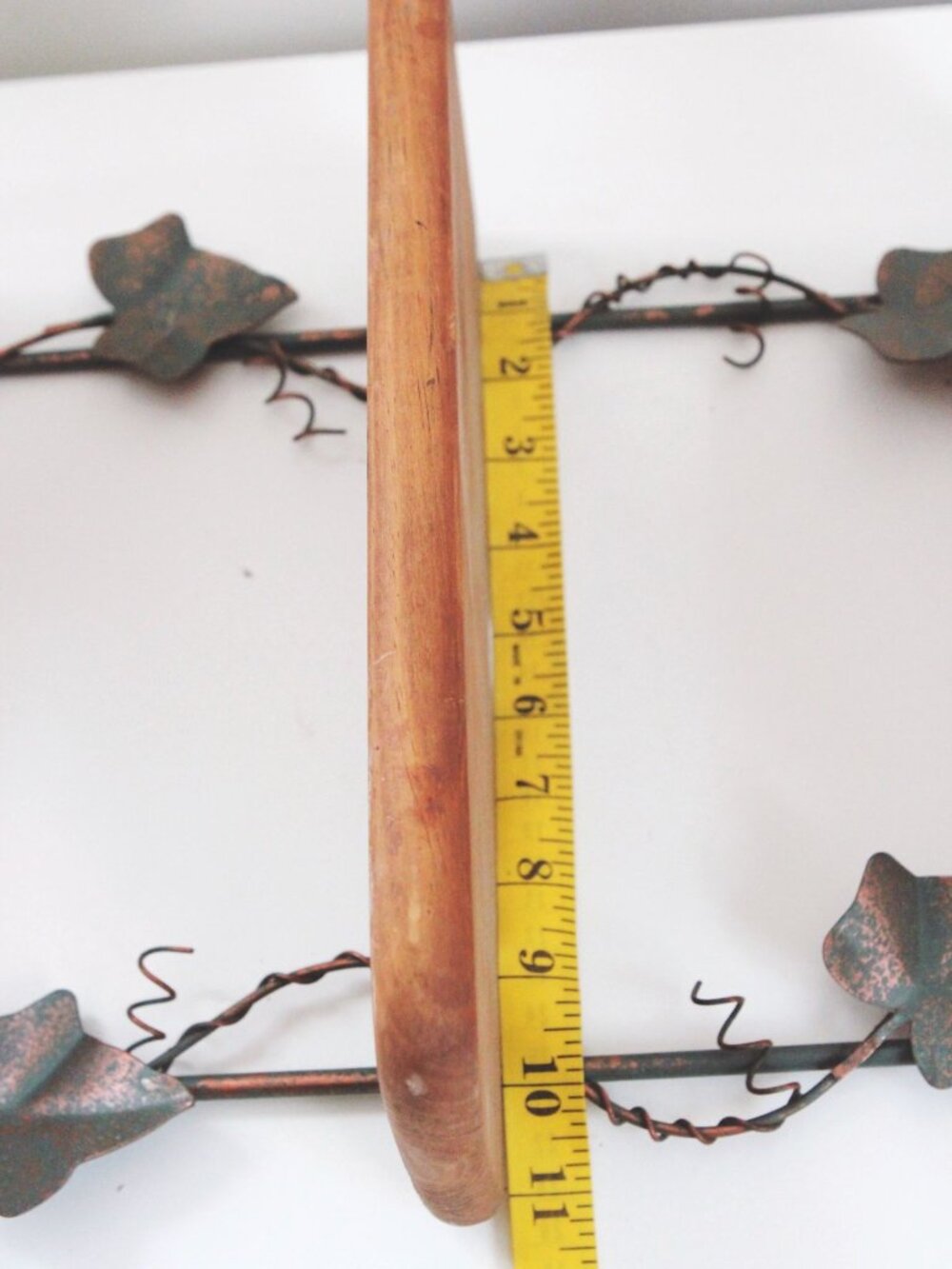 Vintage Metal & Wood Ivy Wall Display Shelf 3 Tier Cottagecore Farmhouse Rustic - Picture 6 of 6